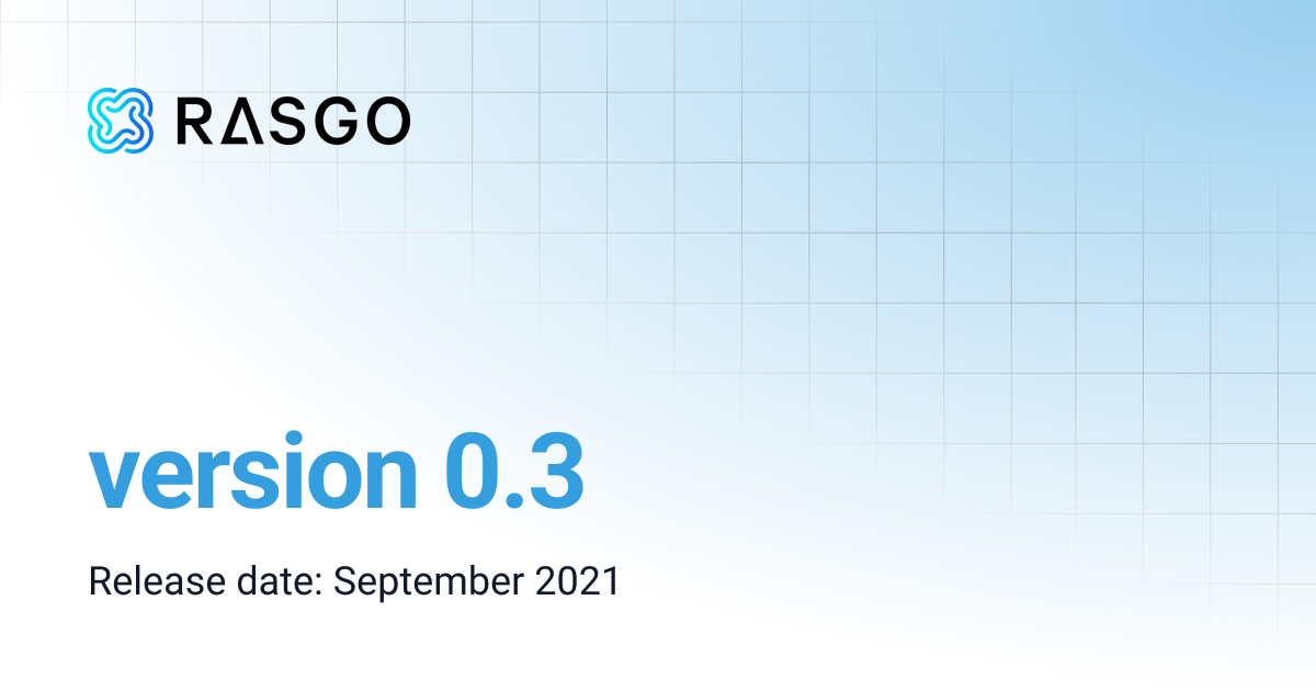 version 0.3 | Rasgo Docs