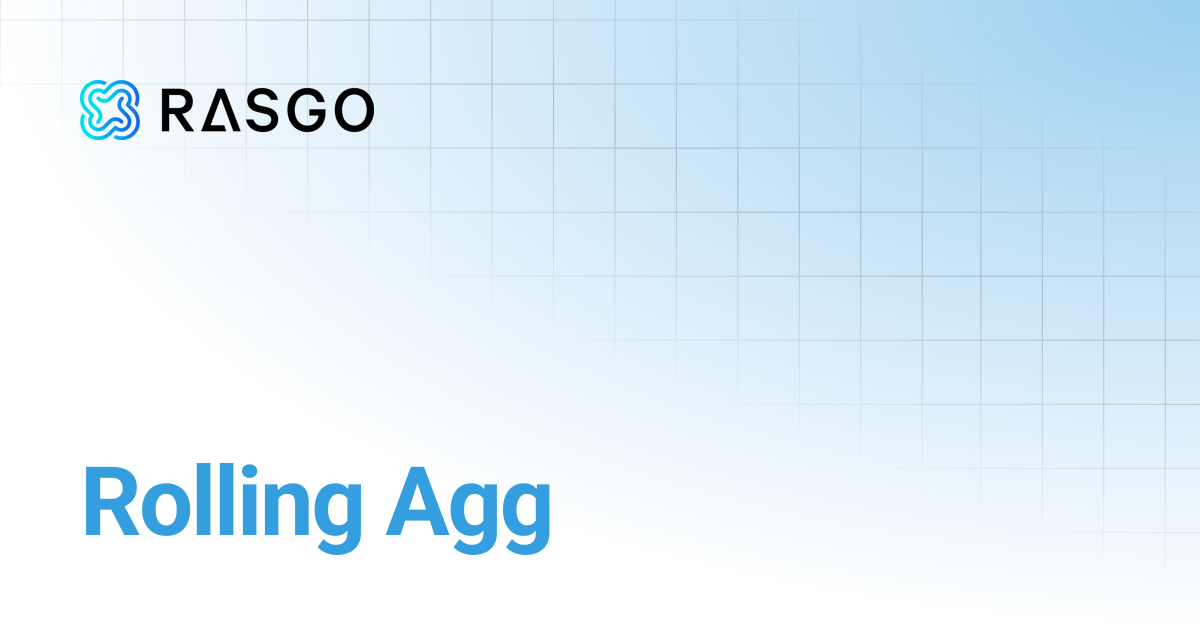 Rolling Agg | Rasgo Docs